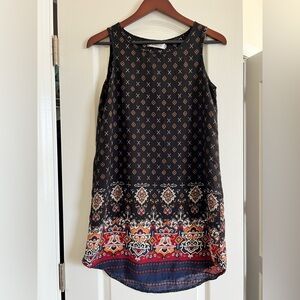 Sleeveless Multicolor Patterned Dress